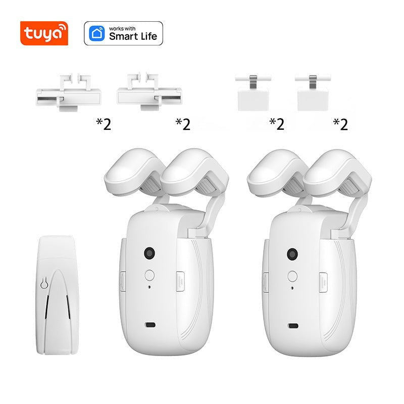 Wifi Curtain Robot Smart Home Roman Rod Electric Curtain Companion Automatic Curtain Opener with Voice Control, Timer, Temperature and Light Sensor, for Google Home, for Siri Shortcuts,