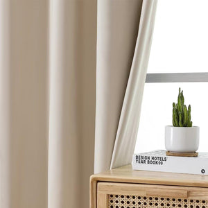 Joydeco 100% Blackout CurtainsThermal Insulated Solid Room Darkening Curtains with Grommets Multiple Sizes