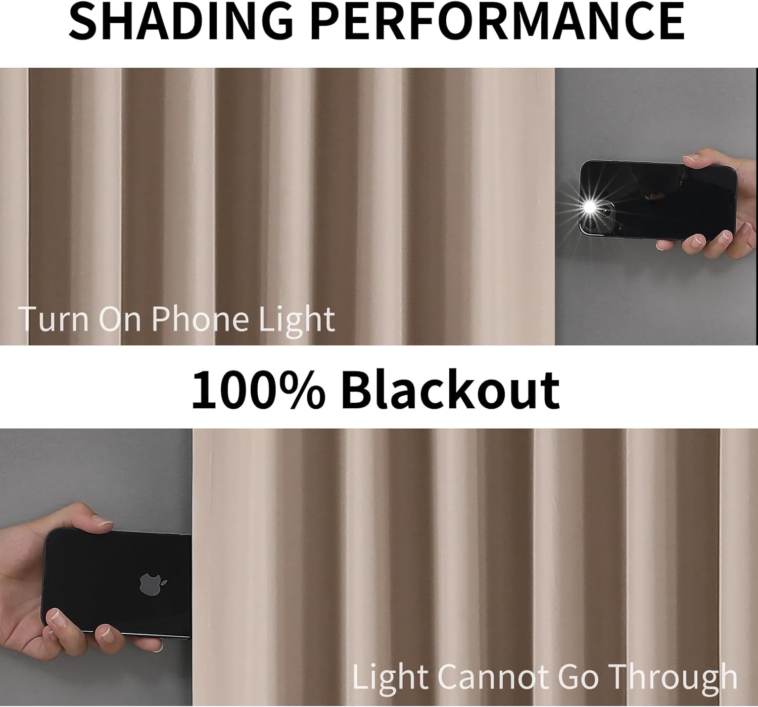 Joydeco 100% Blackout CurtainsThermal Insulated Solid Room Darkening Curtains with Grommets Multiple Sizes