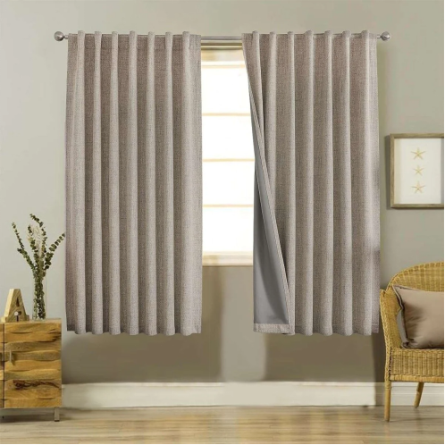 Joydeco Blackout Curtains Linen for Living Room