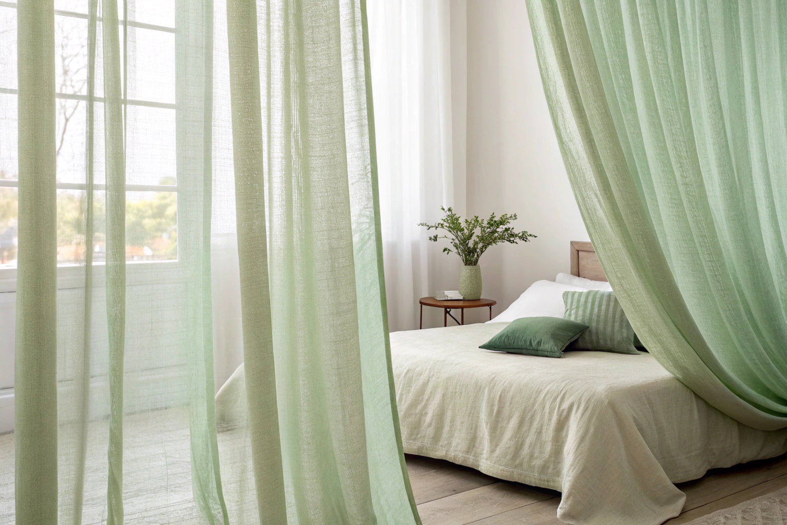 10 Stunning Matcha Room Esthetic Ideas Featuring Elegant Curtains