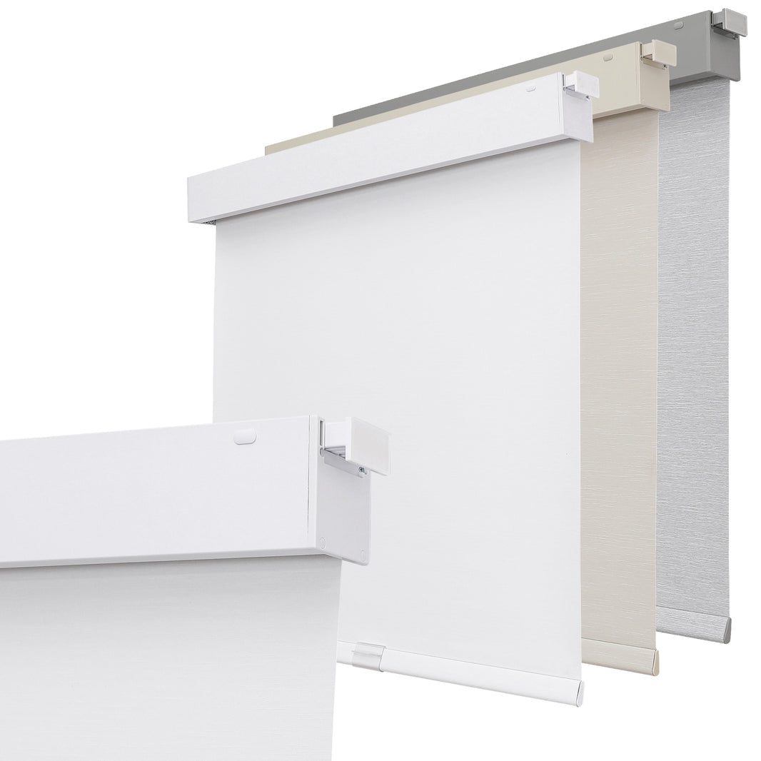 Joydeco 100% Blackout Roller Shades (Pro), Free-Stop Cordless Blinds for Windows, UV Protection, Natural Woven Blinds for Home and Office, Light-Proof Aluminum Cover