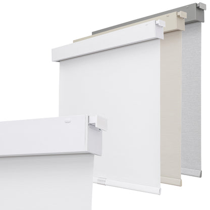 Joydeco 100% Blackout Roller Shades (Pro), Free-Stop Cordless Blinds for Windows, UV Protection, Natural Woven Blinds for Home and Office, Light-Proof Aluminum Cover