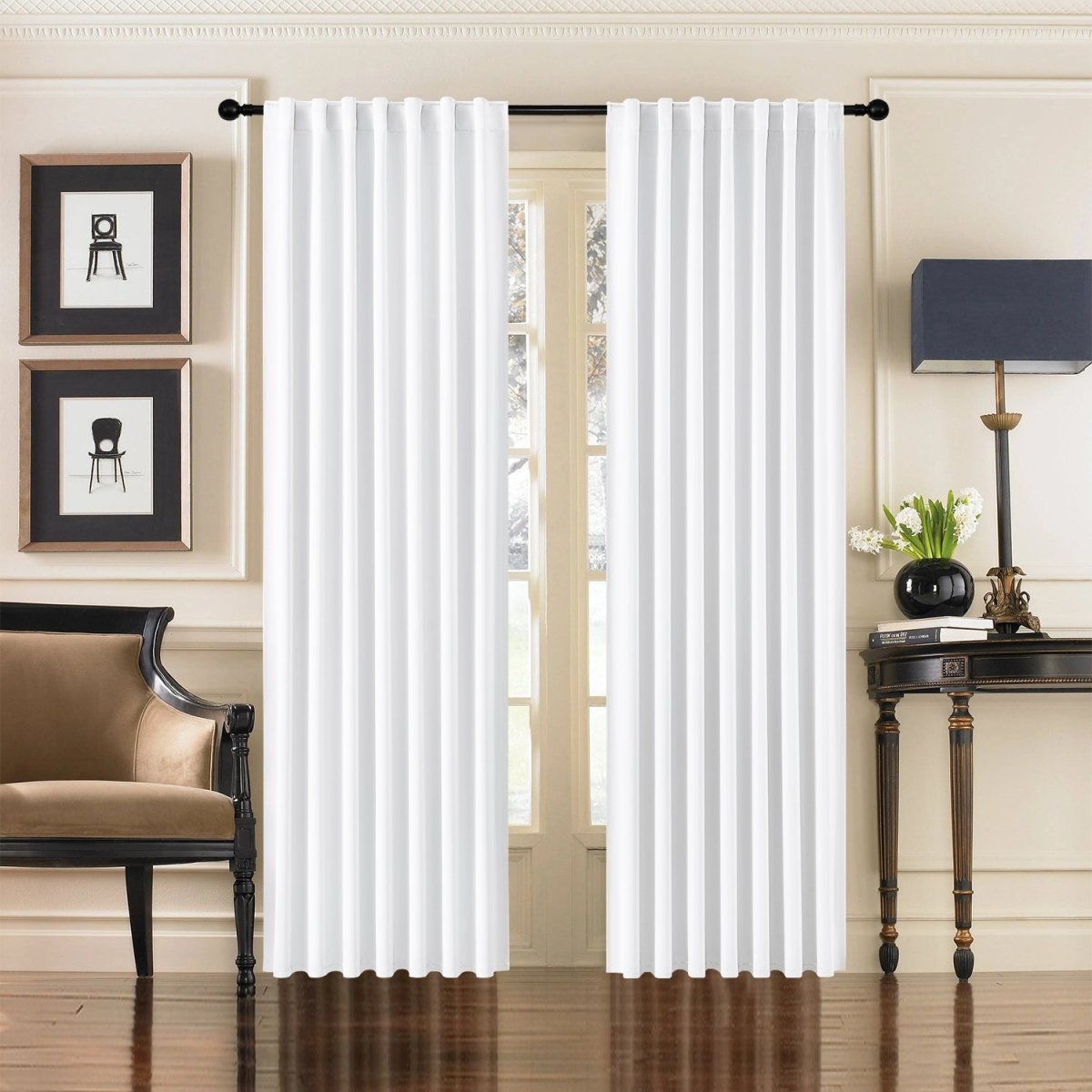 Joydeco Blackout Curtains 96 Inch Length 2 Panels Set for Bedroom-Royal Blue