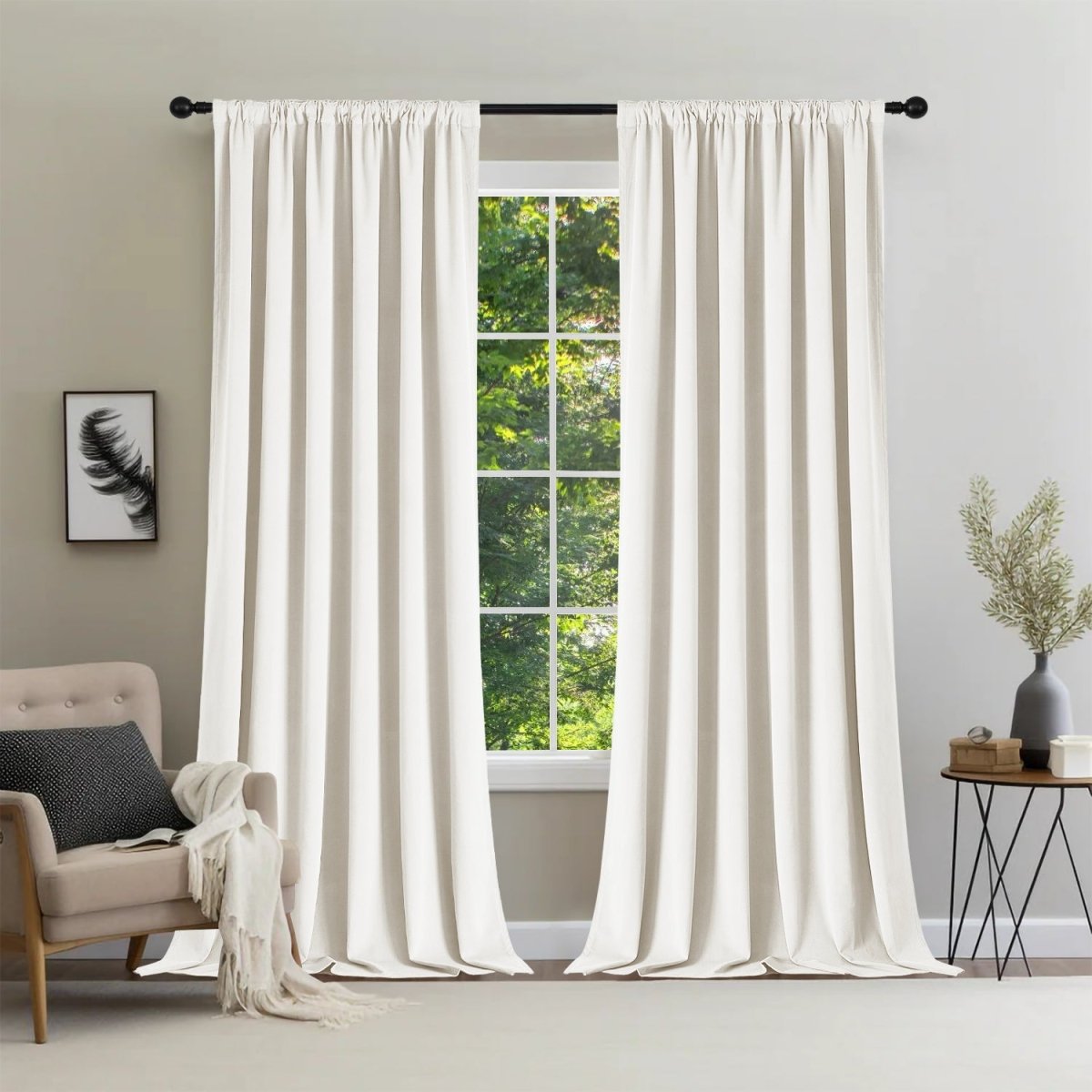 Joydeco 100% Blackout Velvet Curtains - 2 Panels , Thermal Insulated, Privacy