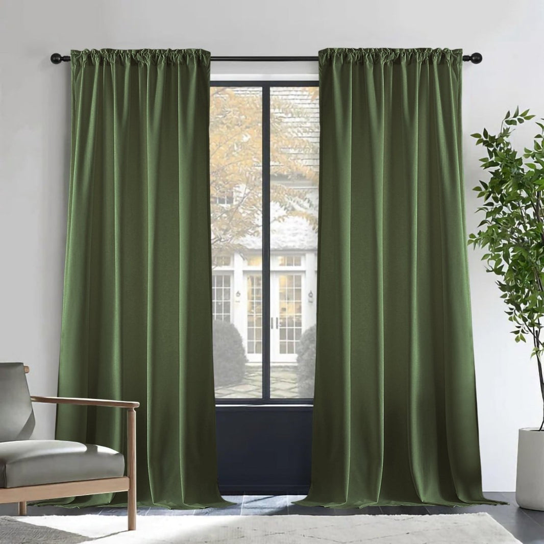 Joydeco Luxury Velvet Blackout Curtains - Thermal Insulated & Rod Pocket