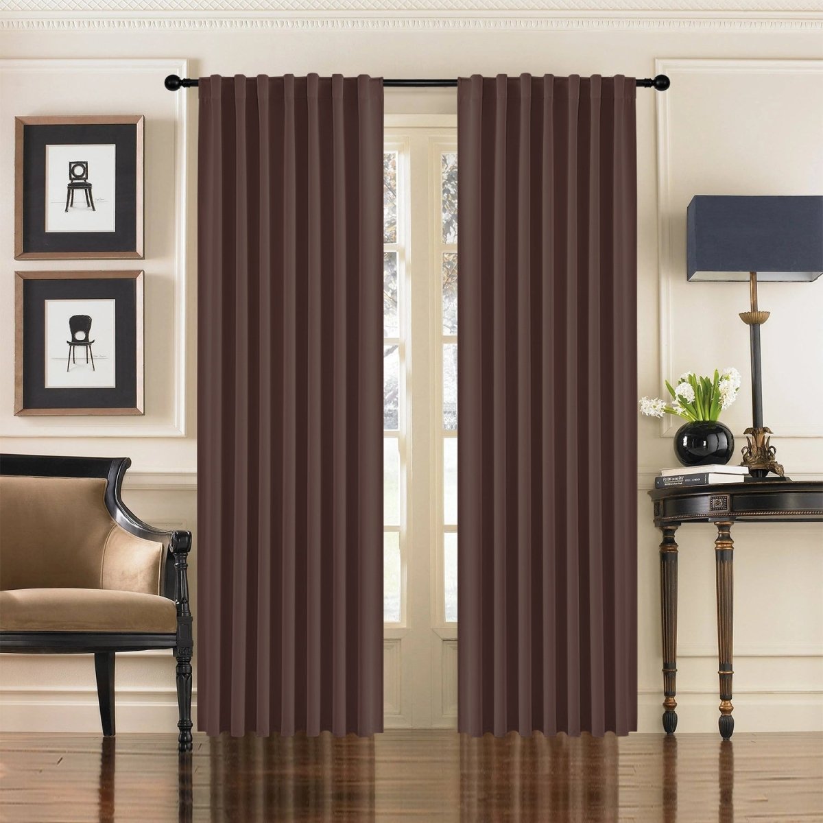 Joydeco Black Blackout Curtains Blackout Curtains 96 Inch Length 2 Panels Set for Bedroom