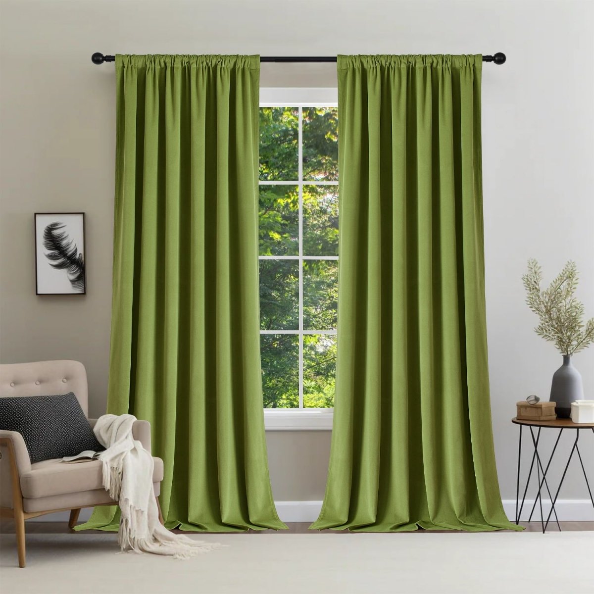 Joydeco 100% Blackout Velvet Curtains - 2 Panels , Thermal Insulated, Privacy