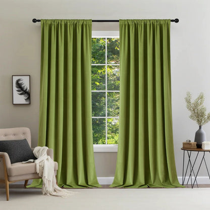 Joydeco 100% Blackout Velvet Curtains - 2 Panels , Thermal Insulated, Privacy