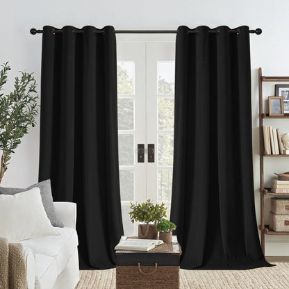 Joydeco 100% Blackout Royal Blue Velvet Curtains - 2 Panels , Thermal Insulated, Privacy