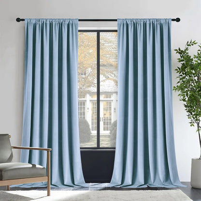 Joydeco 100% Blackout Velvet Curtains - 2 Panels , Thermal Insulated, Privacy