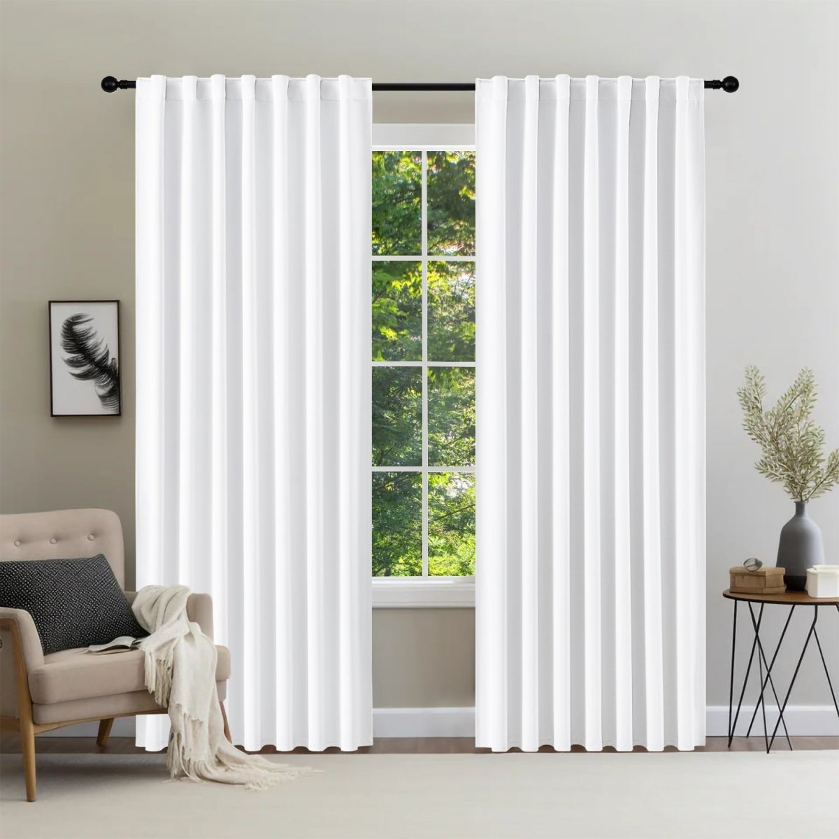 Joydeco Blackout Curtains 96 Inch Length 2 Panels Set for Bedroom-Royal Blue