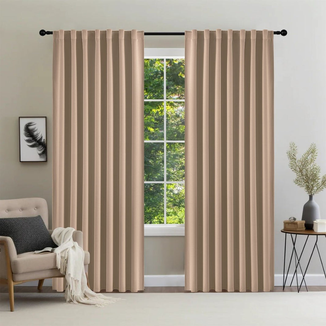 Joydeco Black Blackout Curtains Blackout Curtains 96 Inch Length 2 Panels Set for Bedroom