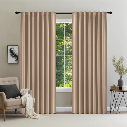 Joydeco Black Blackout Curtains Blackout Curtains 96 Inch Length 2 Panels Set for Bedroom