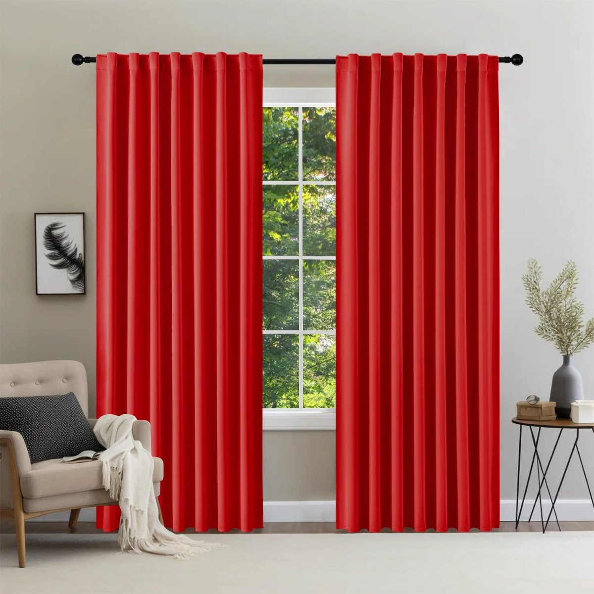 Joydeco Blackout Curtains 96 Inch Length 2 Panels Set for Bedroom-Royal Blue