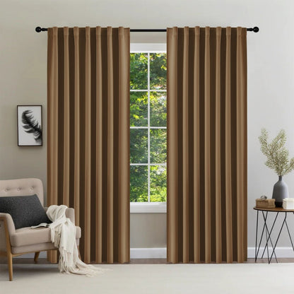 Joydeco Black Blackout Curtains Blackout Curtains 96 Inch Length 2 Panels Set for Bedroom