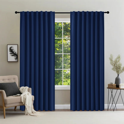 Joydeco Blackout Curtains 96 Inch Length 2 Panels Set for Bedroom-Royal Blue