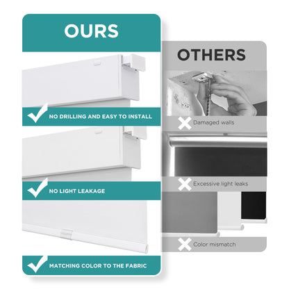 Joydeco 100% Blackout Roller Shades (Pro), Free-Stop Cordless Blinds for Windows, UV Protection, Natural Woven Blinds for Home and Office, Light-Proof Aluminum Cover