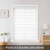 Joydeco Cordless Zebra Blinds for Windows, Dual Layer Light Control Window Blinds with Light-Proof Aluminum Cover, Free-Stop Roller Shades for Home & Office