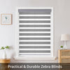 Joydeco Cordless Zebra Blinds for Windows, Dual Layer Light Control Window Blinds with Light-Proof Aluminum Cover, Free-Stop Roller Shades for Home & Office