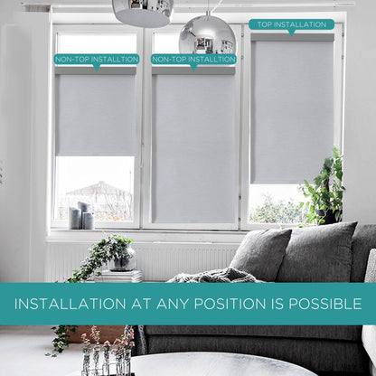 Joydeco 100% Blackout Roller Shades (Pro), Free-Stop Cordless Blinds for Windows, UV Protection, Natural Woven Blinds for Home and Office, Light-Proof Aluminum Cover