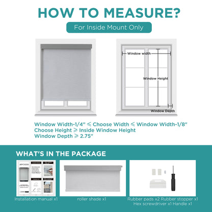 Joydeco 100% Blackout Roller Shades (Pro), Free-Stop Cordless Blinds for Windows, UV Protection, Natural Woven Blinds for Home and Office, Light-Proof Aluminum Cover