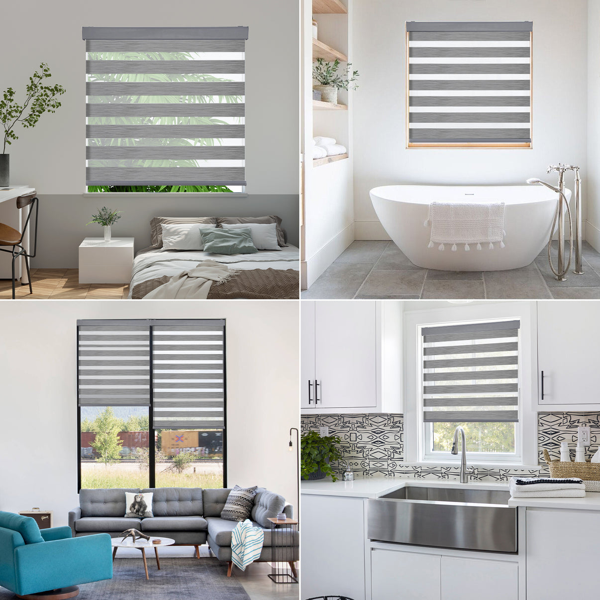 Free-Stop Zebra Blinds for Windows