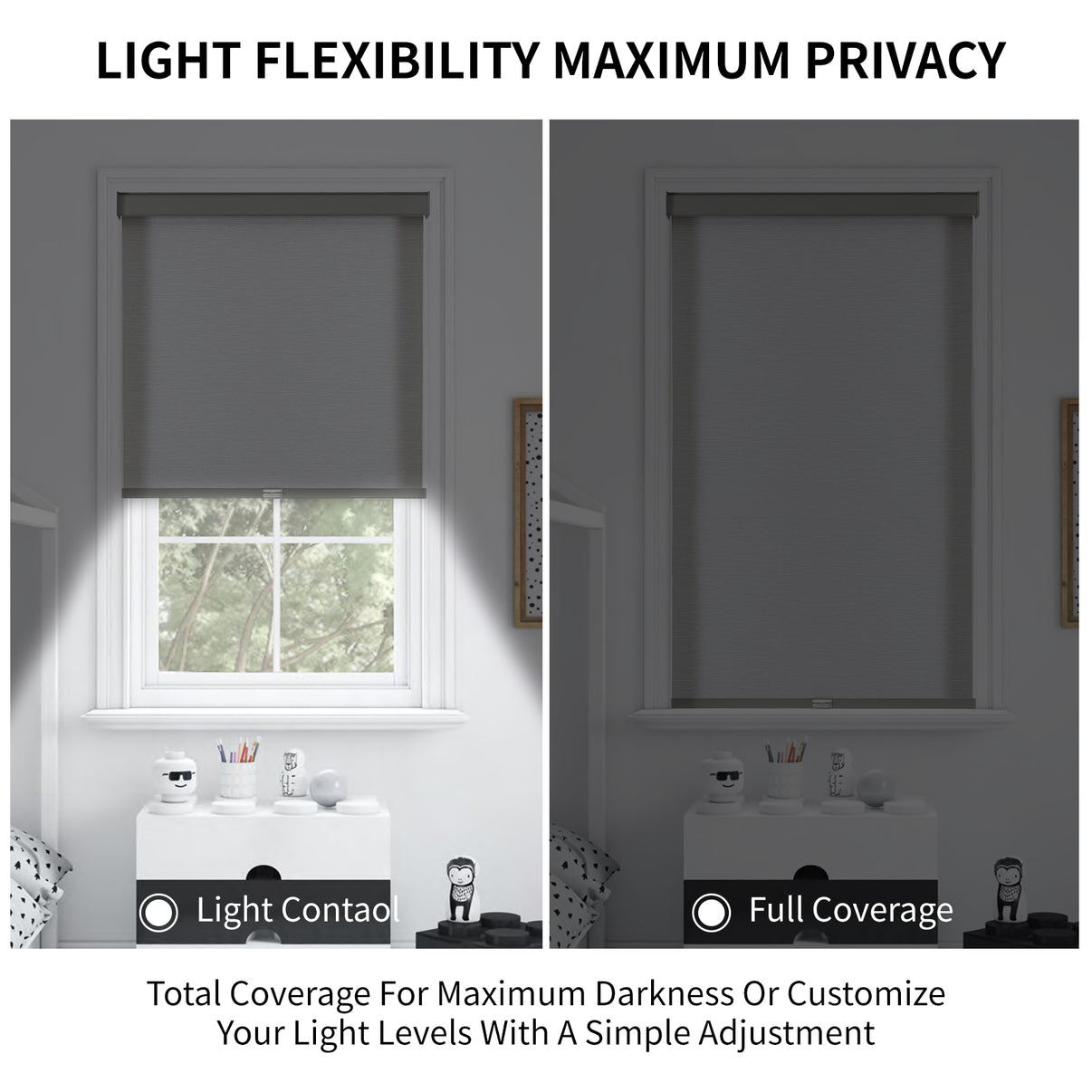 Free-Stop Cordless Blackout Roller Shades