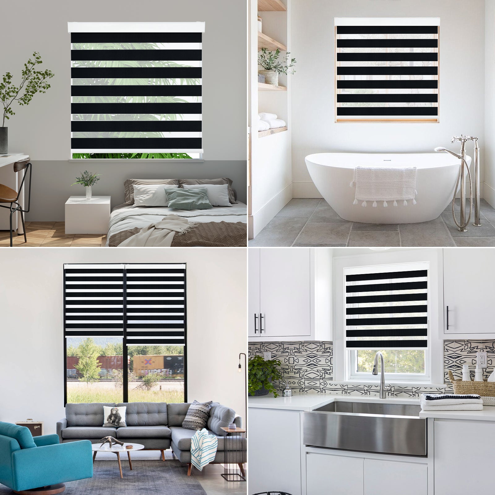 Free-Stop Zebra Blinds for Windows