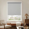 Grey Ashby No-Drill Blackout Roller Shade with textured plain weave fabric.