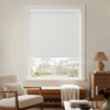 White Ashby no-drill blackout roller shade, a minimalist window treatment with plain weave fabric.