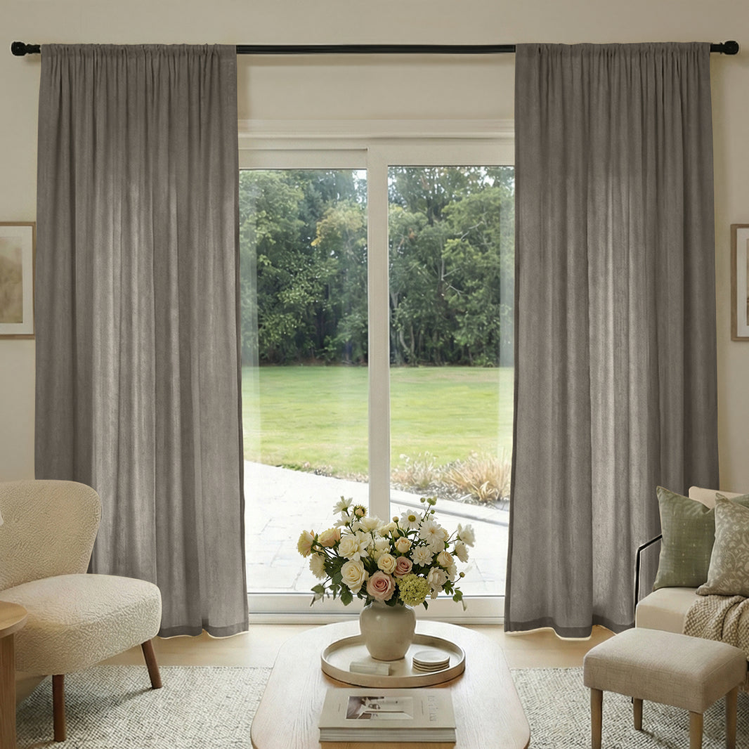 Rideaux occultants en lin Joydeco Flaxaline