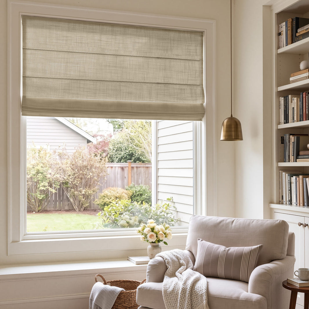 Emery Linen Light Filtering Roman Shade