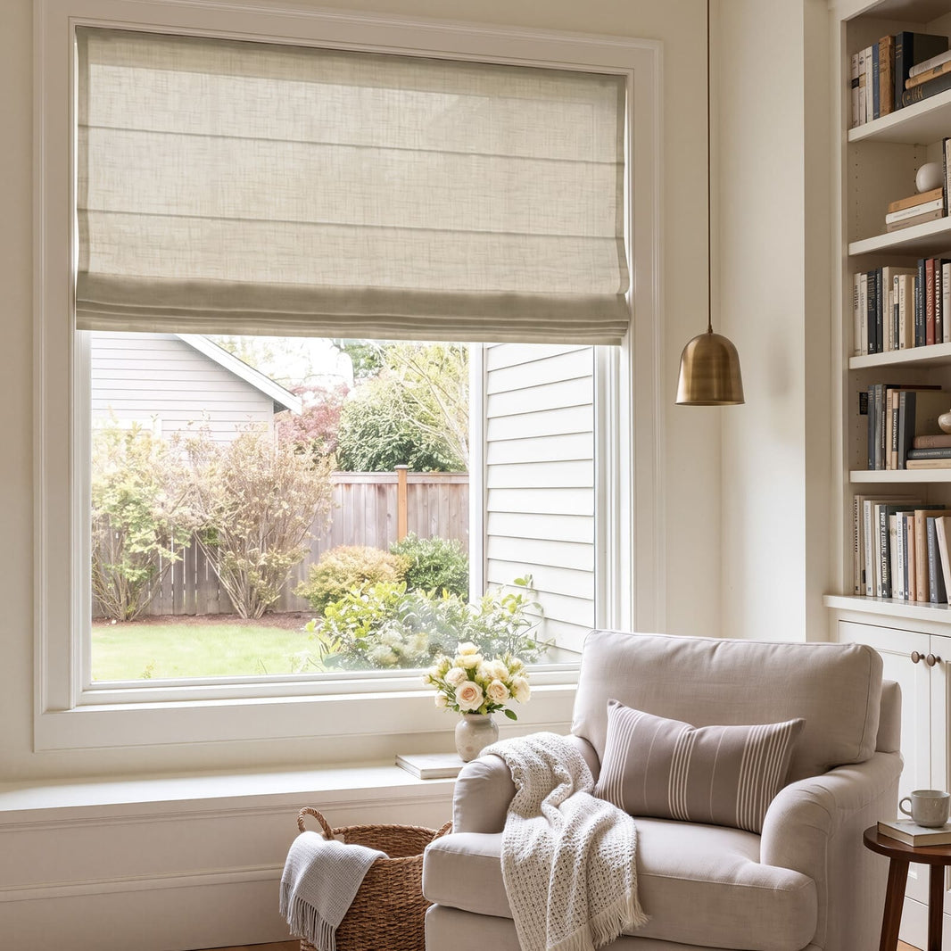 Emery Linen Light Filtering Roman Shade