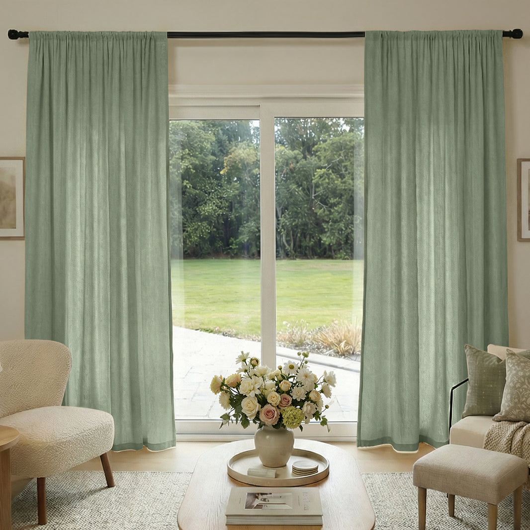 Rideaux occultants en lin Joydeco Flaxaline