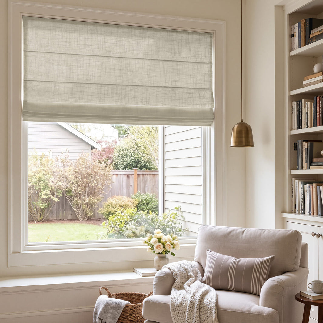 Emery Linen Light Filtering Roman Shade