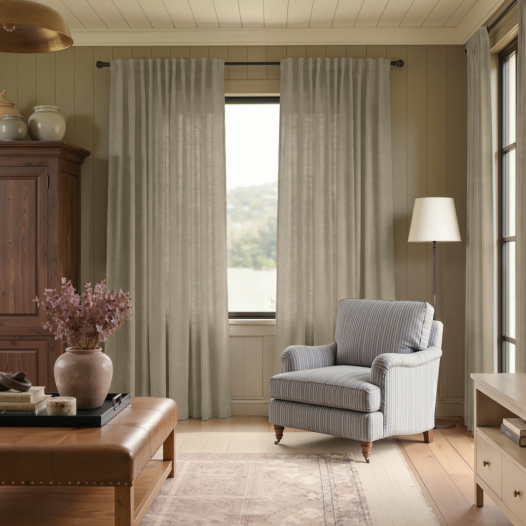 Cortinas opacas de lino Joydeco Flaxaline