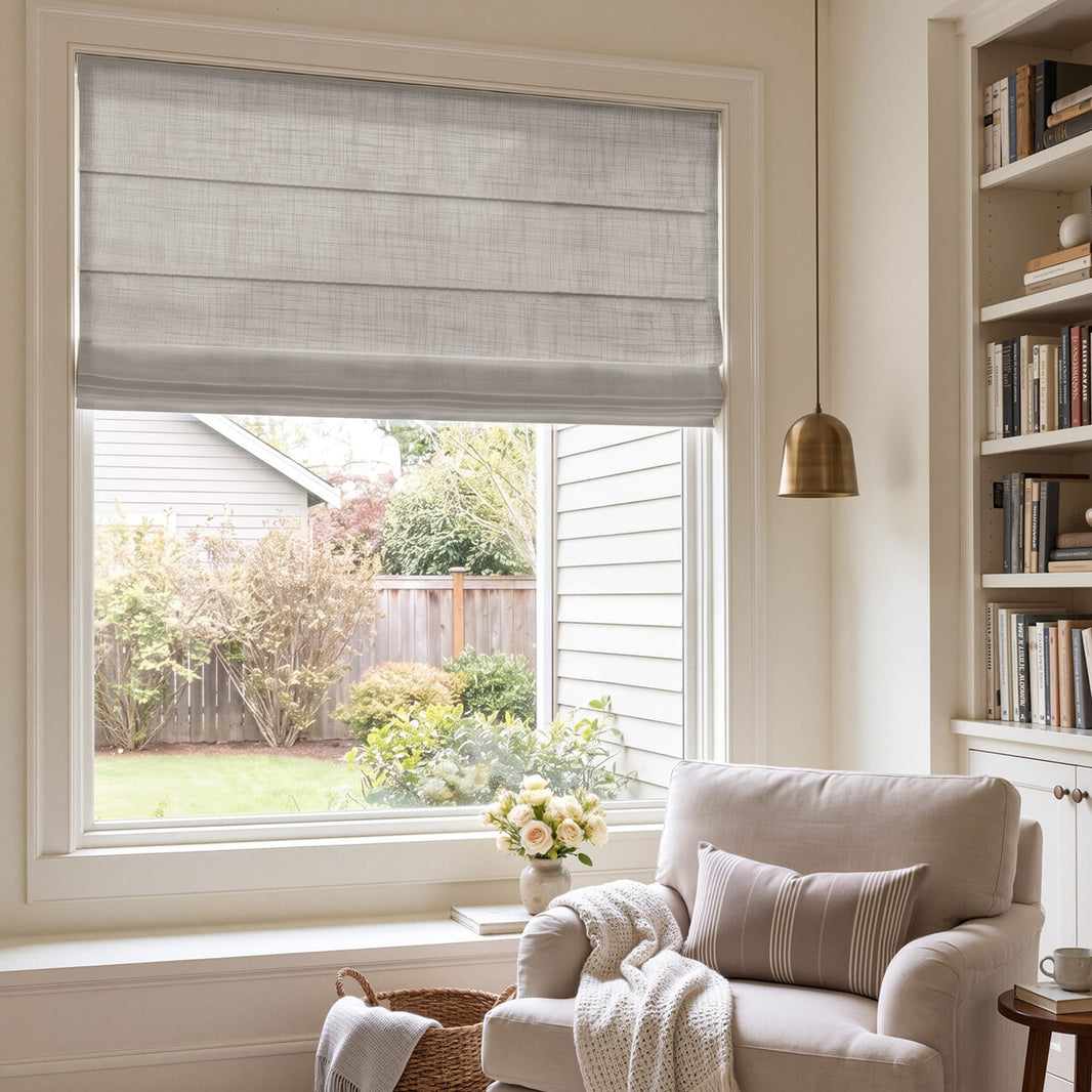 Emery Linen Light Filtering Roman Shade