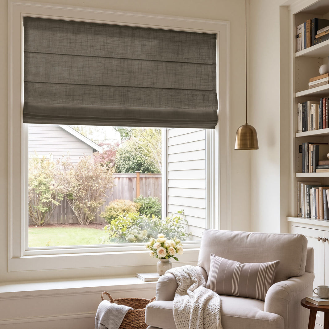 Emery Linen Light Filtering Roman Shade