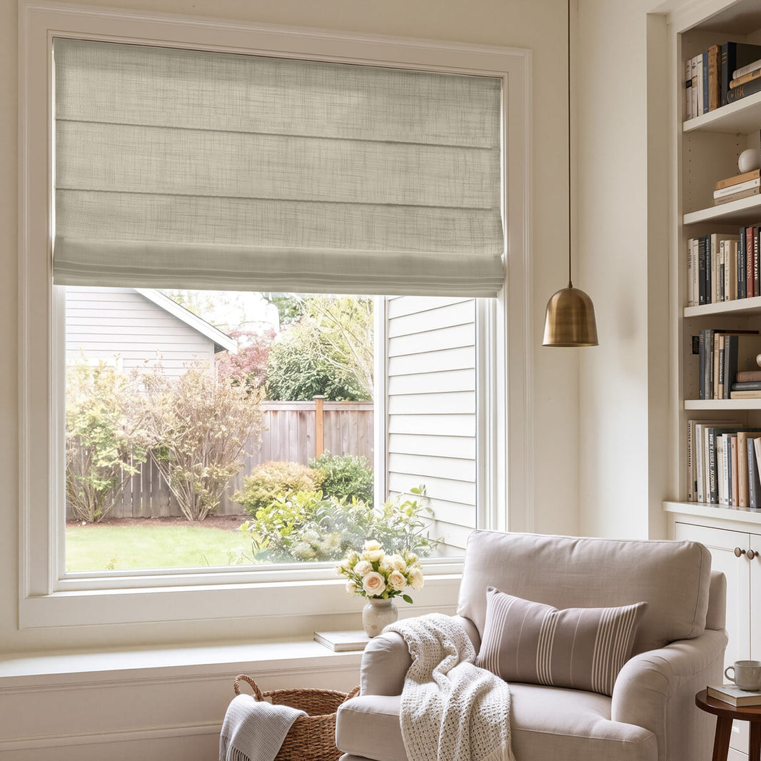 Emery Linen Light Filtering Roman Shade