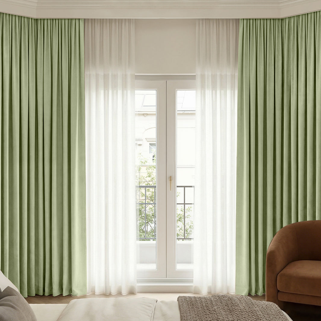 Cortinas opacas de chenilla y terciopelo Joydeco