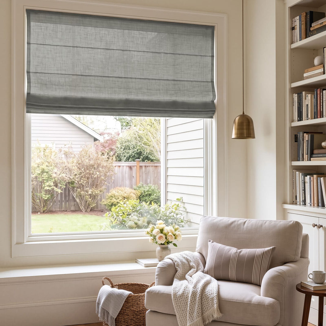Emery Linen Light Filtering Roman Shade