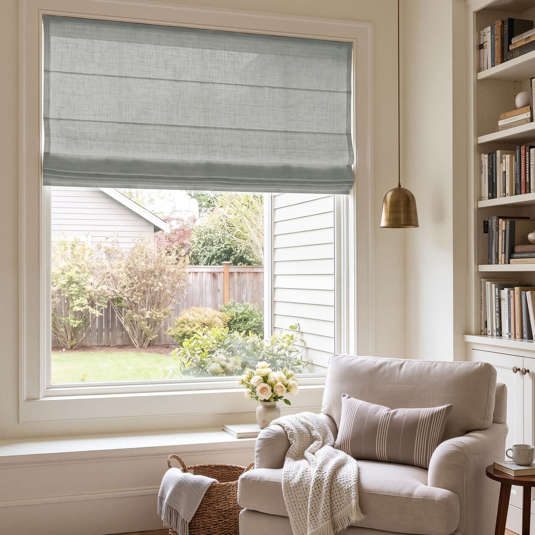Emery Linen Light Filtering Roman Shade