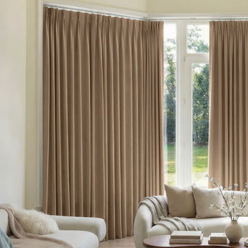 Mason taupe triple weave blackout curtains by Joydeco