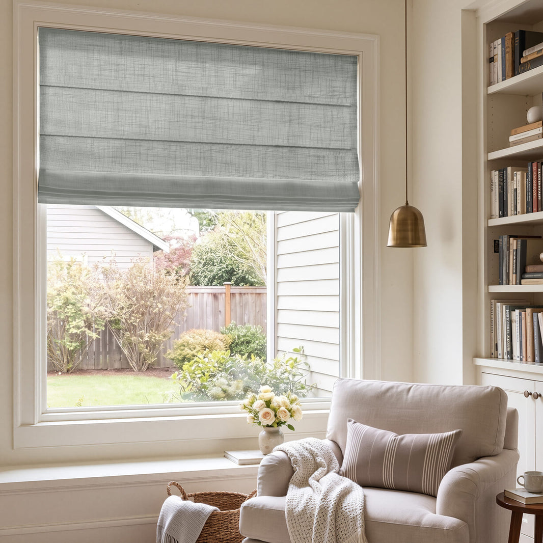 Emery Linen Light Filtering Roman Shade