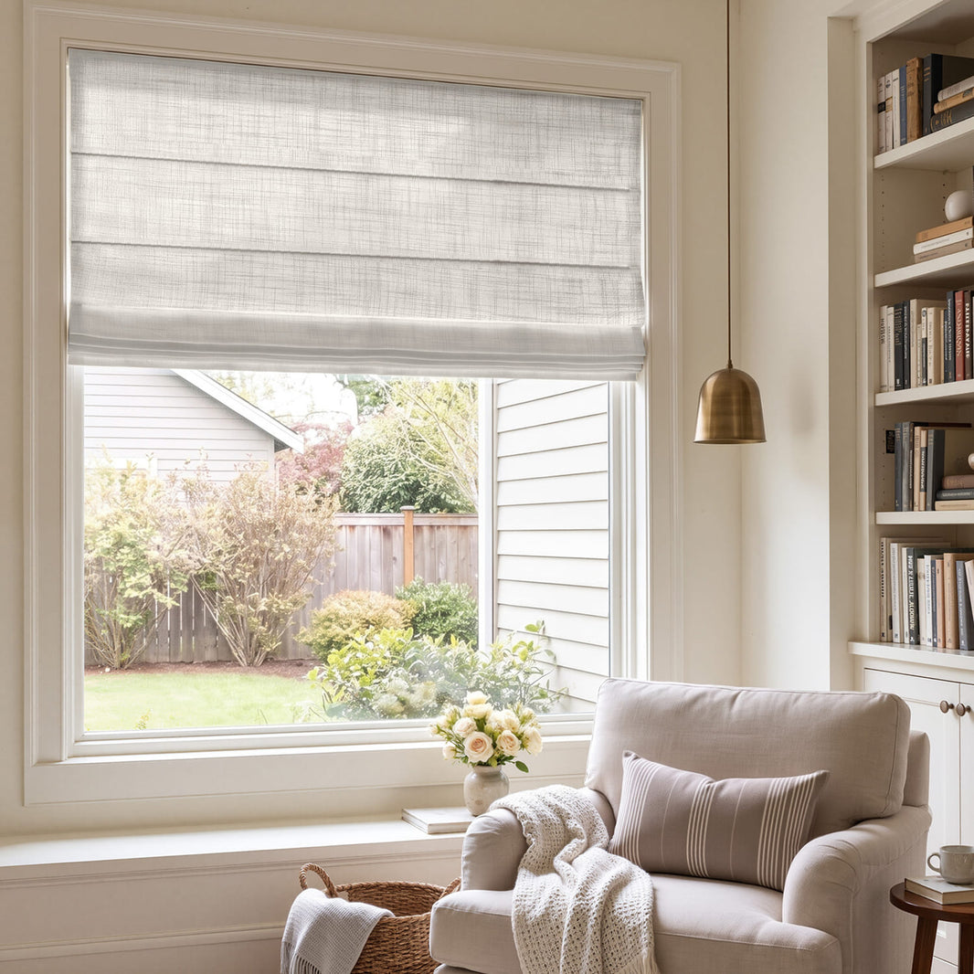 Emery Linen Light Filtering Roman Shade