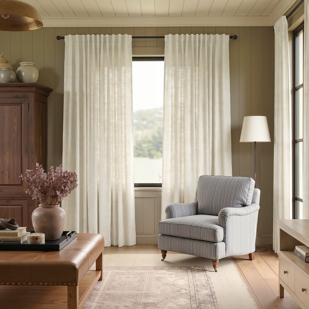 Cortinas opacas de lino Joydeco Flaxaline