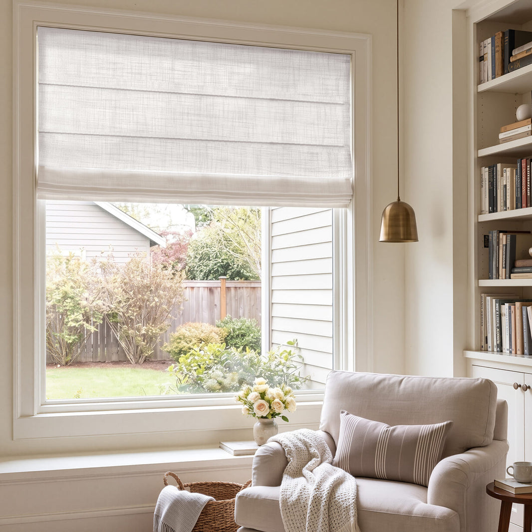 Emery Linen Light Filtering Roman Shade