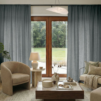 Essential Faux Linen 100% Blackout Curtain
