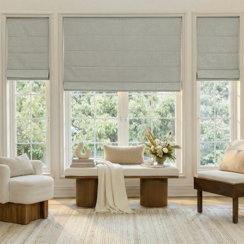 Joydeco Alder Linen Look Blackout Roman Shade